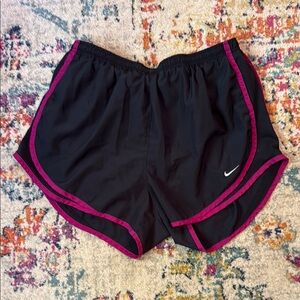 Nike Women's Black and Pink Running Shorts
